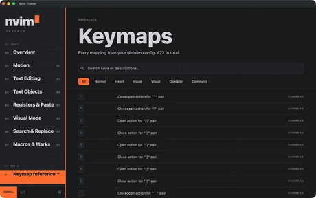 Neovim Trainer app screenshot 3